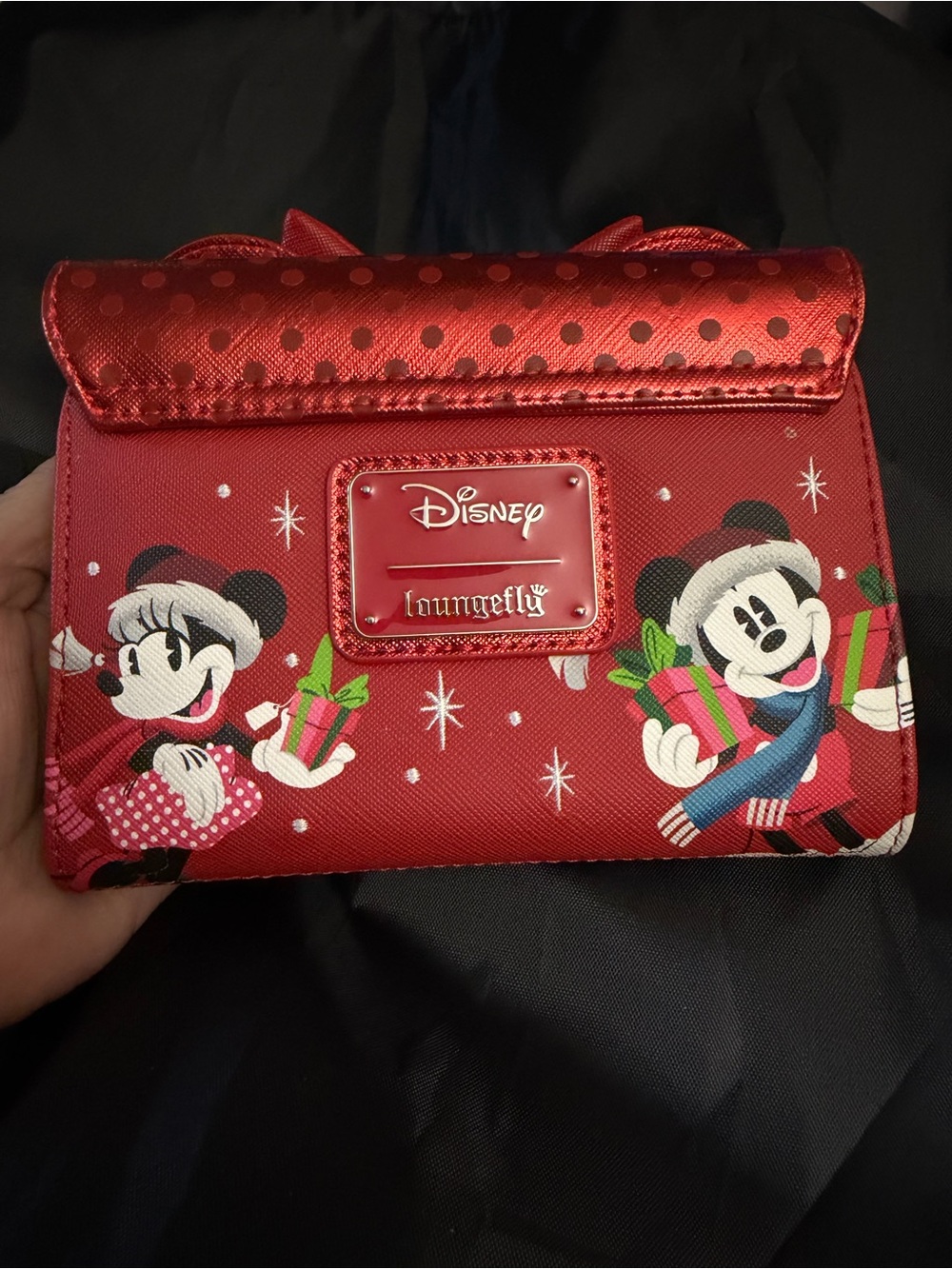 Loungefly Red Minnie & Mickey Holiday Present Wallet